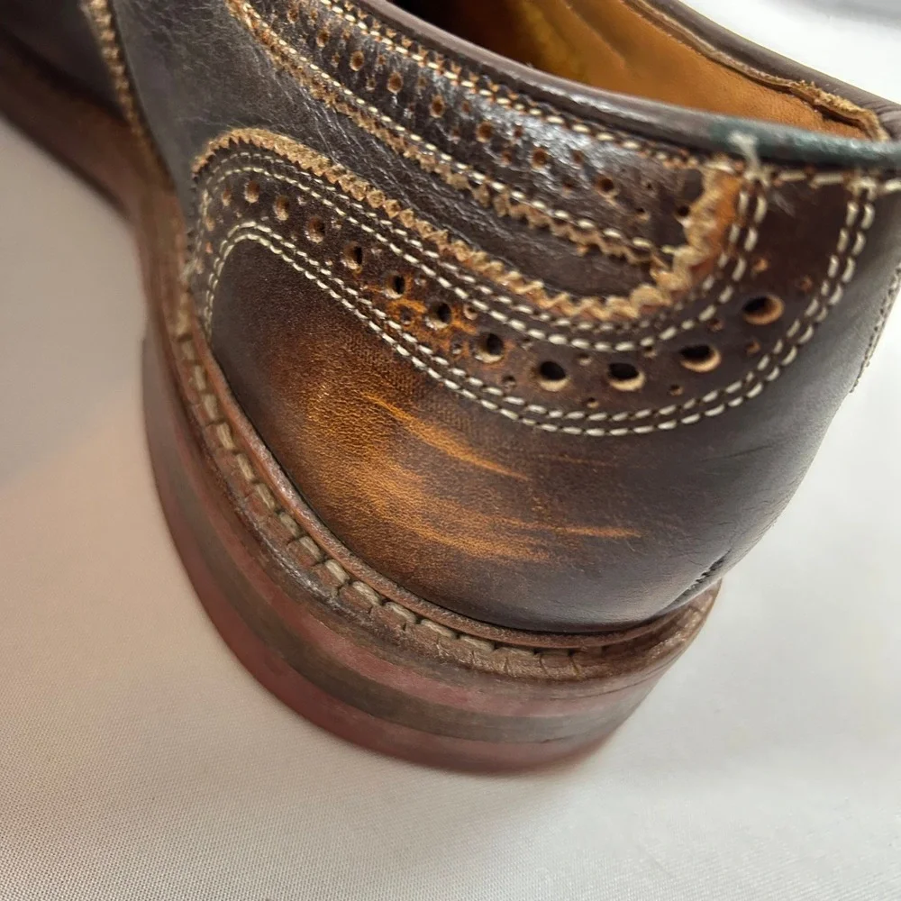 Allen Edmonds Shoes Mens 11.5D Brown Saddle Leather Strandmok Cap-Toe Oxford - Picture 8 of 11